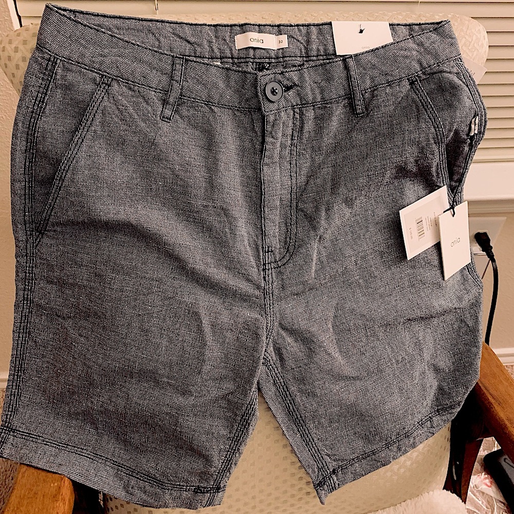 NWT Onia Linen Flat-Front Casual Shorts (Men’s 32)